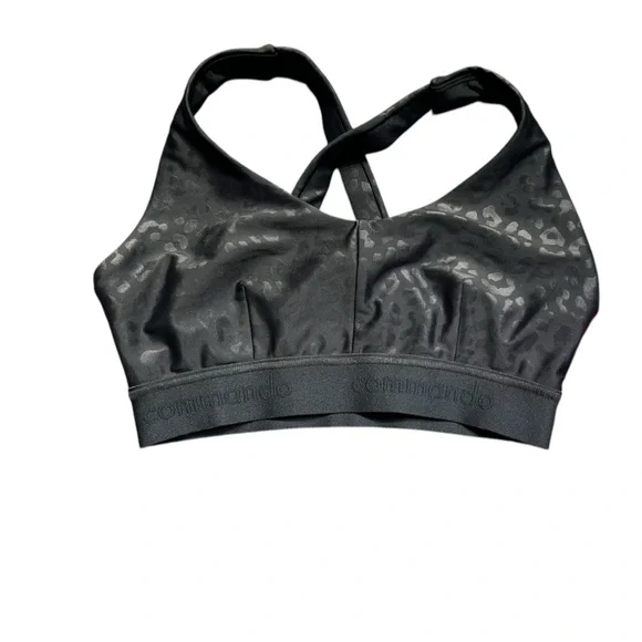 COMMANDO black panther run wild strappy active cross back bralette size XSNWT